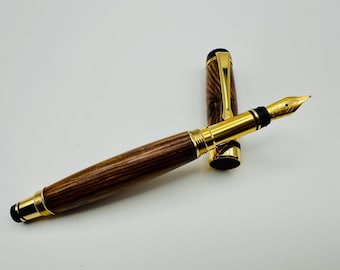 Classic-Style Fountain Pen Made From Exotic Cocobolo Wood