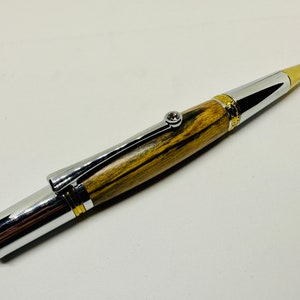 Majestic Twist Pen in Chrome Made From Black & White Ebony