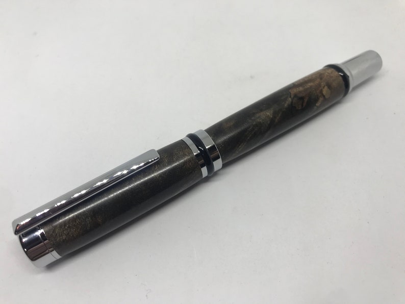 Cameron Rollerball Pen in Chrome Made from Dyed Maple Burl