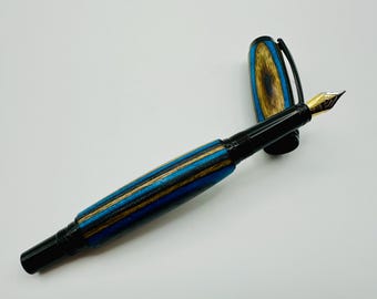 Tac Black Fountain Pen Made With Dyed, Layered Wood
