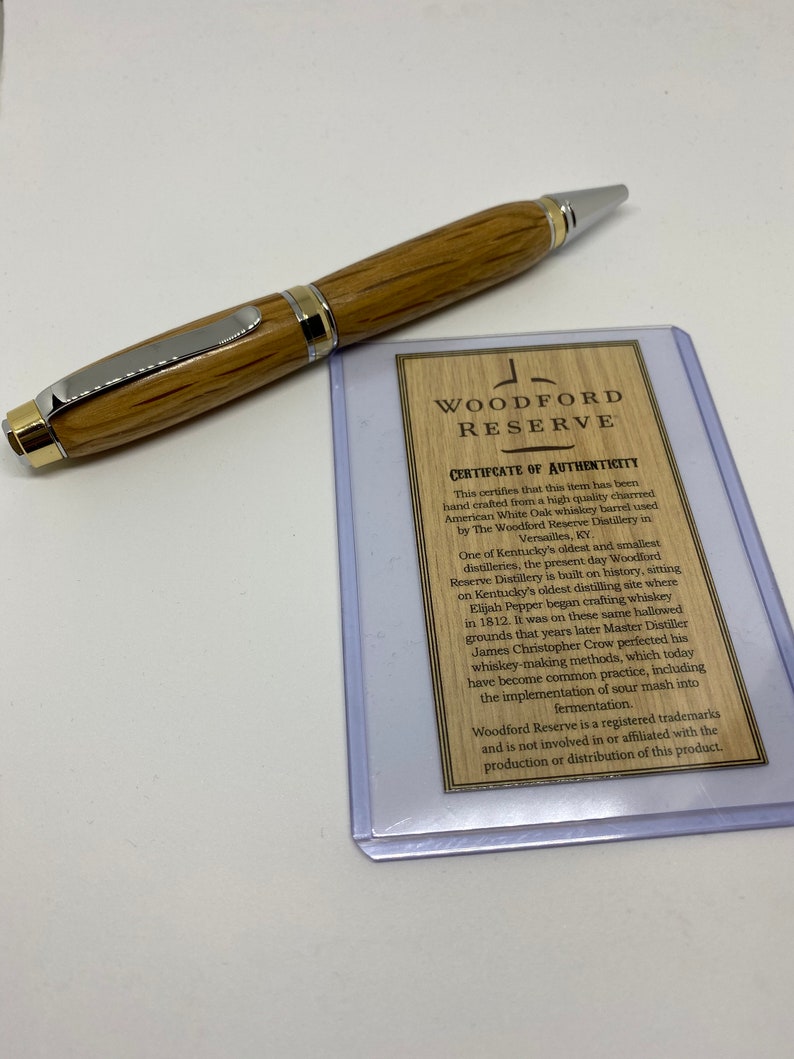 Woodford Reserve Oak Whiskey Cask Twist Pen in ChromeGold Finish