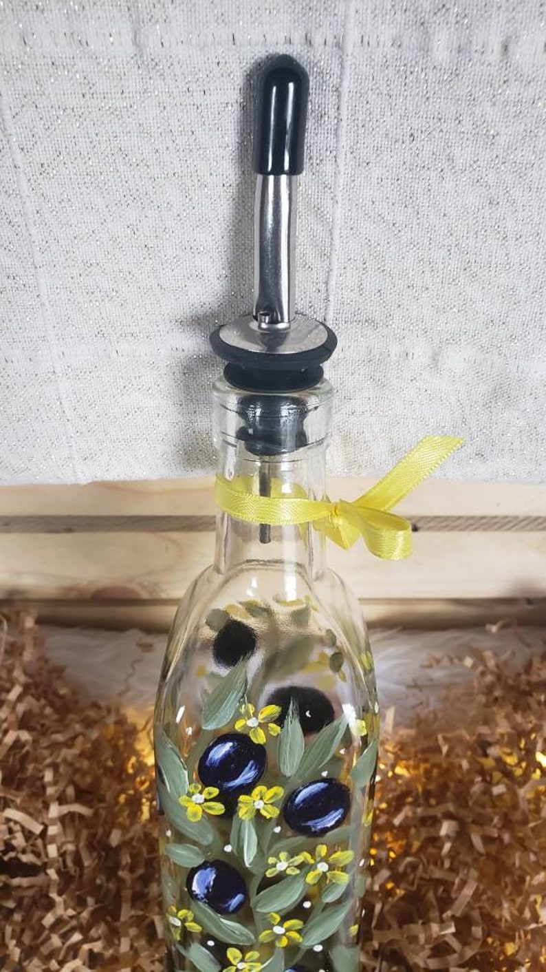 Hand Painted Olive Oil Dispenser Olives House Warming Gift Etsy