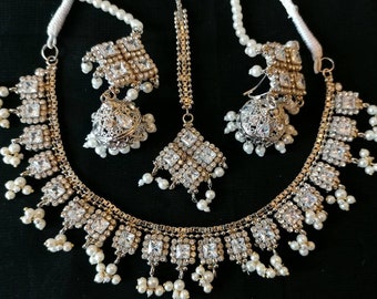 indiano stile Bollywood matrimonio indossare Polki collana set indiano stile Bollywood matrimonio indossare Polki collana set