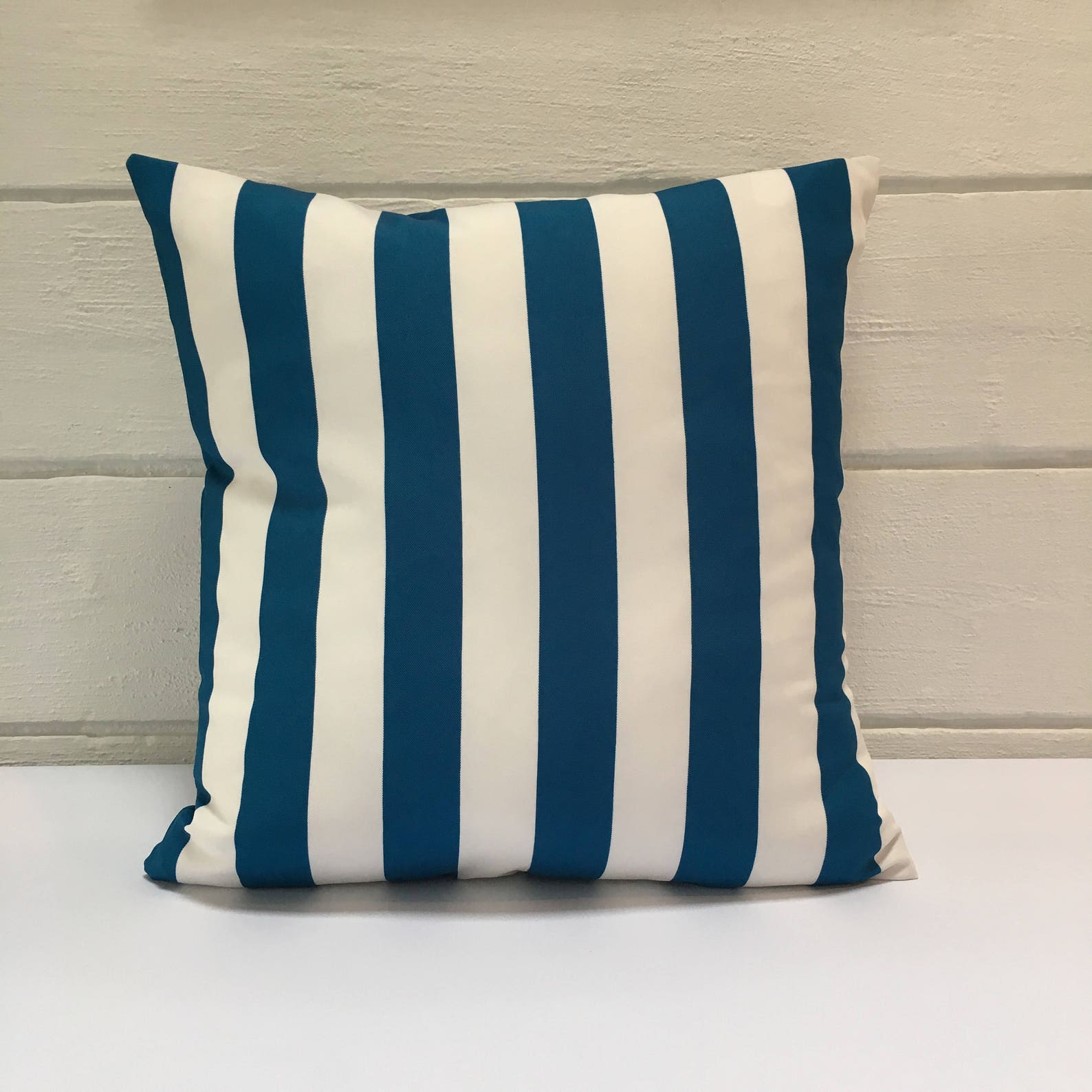 Ocean Blue & White Striped Outdoor Cushion Cover Etsy