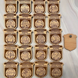 Wooden Laser engraved National Parks Junior Ranger badge