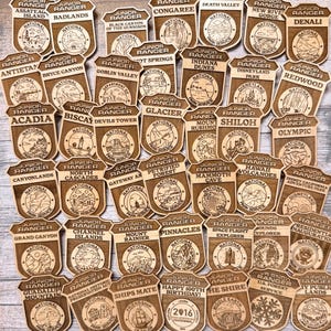 Wooden Laser engraved National Parks Junior Ranger badge