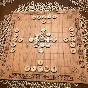 Laser Engraved Wooden Norwegian Hnefatafl, Welsh Tawlbwrdd & modern Skjaldborg Board Game