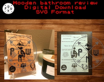 Bathroom Toilet Yelp Review Sign Laser File SVG (Digital Design)