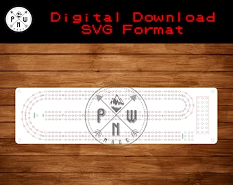 Digital Design SVG Laser File laser Pattern - Cribbage Board Game template SVG