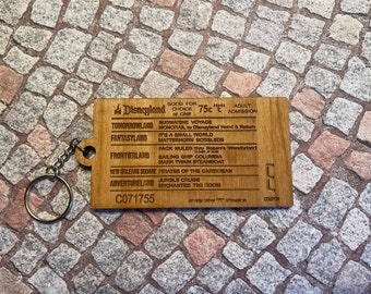 Disney E-Ticket inspired keychain bag tag e ticket souvenir