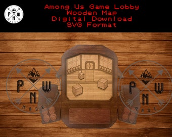 Among Us Game Lobby: Wooden Laser Cut File (SVG Digital Download)
