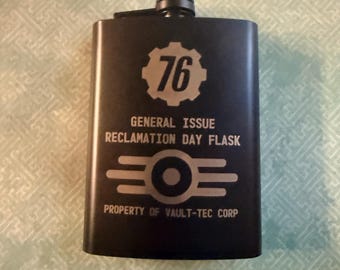 Fallout Vault 76 Hip Flask: Laser Engraved Gift Reclamation Day