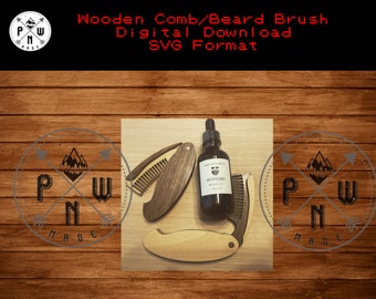 Wooden Comb SVG Laser Cut File: Beard Comb Template (Digital Download)