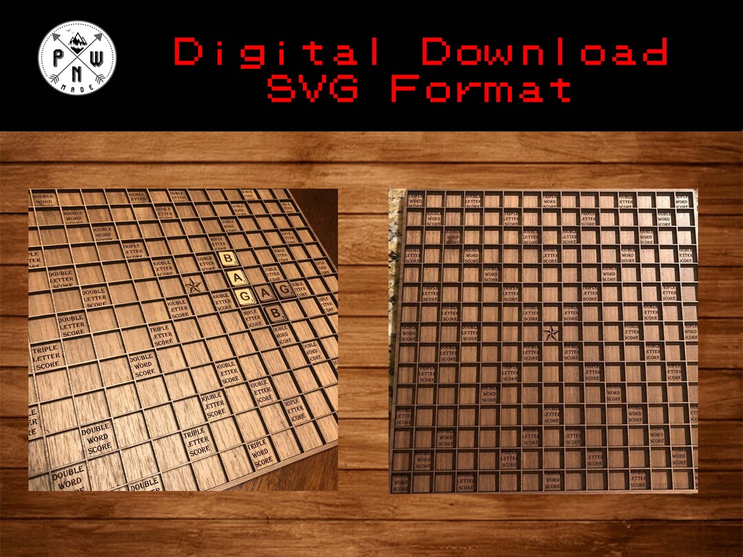 Scrabble Board Game Laser Cut File SVG Template digital Download Etsy Scrabble Board Game Laser Cut File SVG Template digital Download Etsy