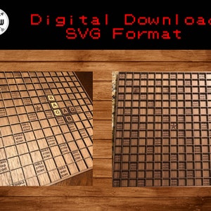 Digital Design SVG Laser File laser Pattern - Scrabble Board Game template SVG