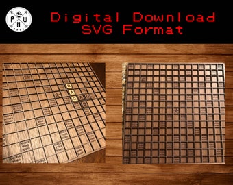 Digital Design SVG Laser File laser Pattern - Scrabble Board Game template SVG