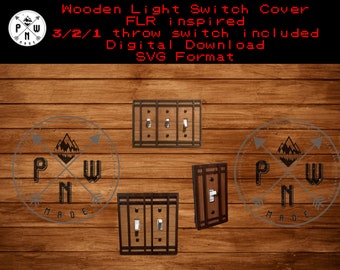 Wooden Light Switch Cover SVG Laser File: 1, 2, 3 Switch Template (Digital Design)