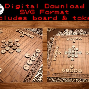 Hnefatafl Board Game Digital File Laser Template Laser Engraved Glowforge SVG Dremel Muse