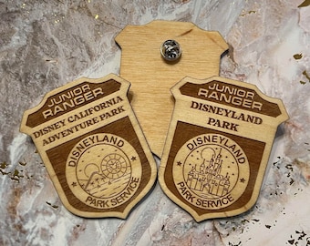 Disneyland California Adventure DCA Wooden Laser engraved National Parks Junior Ranger badge