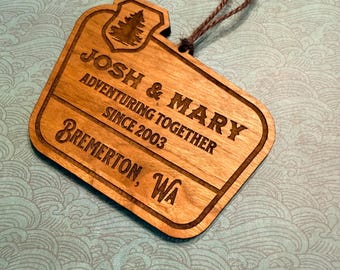 NPS Park Sign inspired Ornament - Adventuring Together Since Ornament -