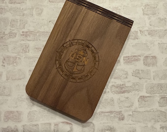 Living Hinge Wooden Pocket Cribbage Board with Hand Turned Brass Pegs CPO chief season selection initiation gift