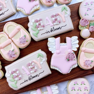 Baby Girl Cookies - Baby Shower Cookies- Baby in bloom Cookies