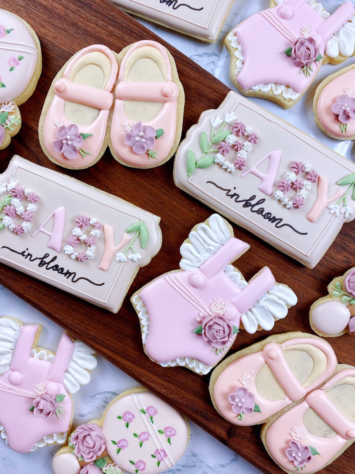 Baby Girl Cookies Baby Shower Cookies Baby in Bloom Cookies Etsy