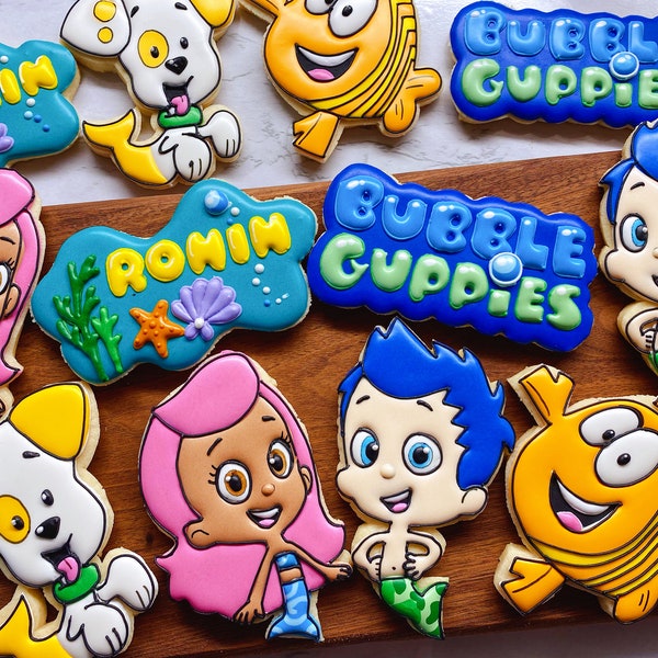 Bubble Guppies Inspired Sugar Cookies