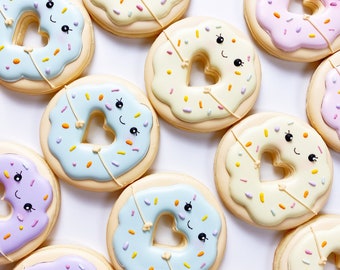 Donut Sugar Cookies- Cute Heart Donut Cookies
