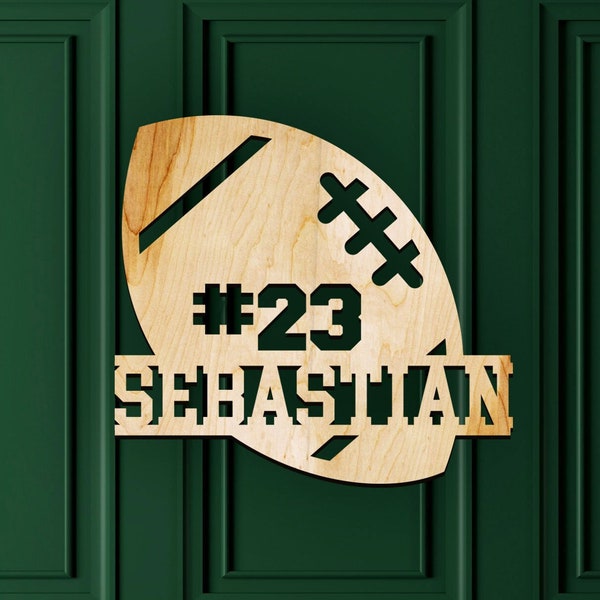 Football Name Sign, Nursery Decor, Personalized Wood Sign, Wooden Name, Personalized Name Sign, Wooden Name Sign, Kids Name Sign, Kid Room