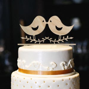 Love Birds Cake Topper, Wood Wedding Cake Topper, Bird Cake Topper, Anniversary Cake Topper, Love Birds Wedding Cake Topper image 2