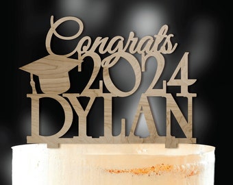 Congrats Cake Topper, Graduation Cake Topper, Custom Graduation Topper, Graduation Decor, Personalized Graduation Cake Topper, Class Of 2024