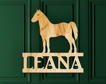 Kids Horse Bedroom Wall Art Personalized Barn Sign Horse Name Sign Girls Horse Nursery Decor