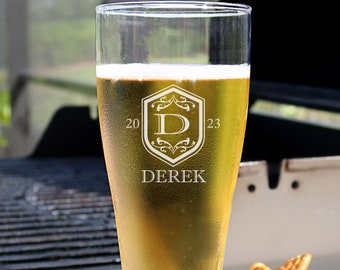 Personalized Beer Glass, Custom Beer Glass, Personalized Wedding Glasses, Custom Wedding Glass, Wedding Beer Glass - B