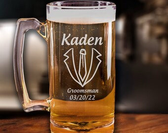 Groomsmen Gifts, Groomsmen Beer Mug, Gift For Groomsmen, Groomsmen Glasses, Personalized Groomsmen, Wedding Gift, Groomsmen Gift - C