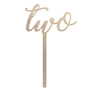 Two Cake Topper - Second Birthday Cake Topper - 2nd Birthday - Smash Cake Topper - Birthday Decor - 2nd Birthday Topper - Wood Cake Topper