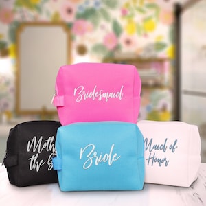 Monogrammed Cosmetic Bag, Makeup Bag, Bridesmaid Gift, Personalized Cosmetic Bag, Gift For Her, Spa Bag, Embroidered