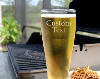 Personalized Beer Glass, Custom Beer Glass, Gifts for Him, Groomsmen Gift, Engraved Beer Glass, Beer Mug, Groomsmen Beer Glass - B