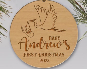 Baby First Christmas Ornament, Wooden Christmas Ornament, Baby's First Christmas, Baby Gift, New Baby Gift, Baby Ornament, Baby Shower Gift