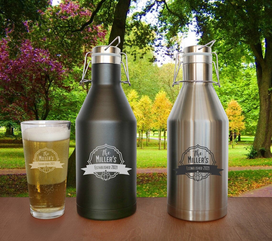 Personalized Beer Growler 64oz Beer Gift Husband Gift Etsy