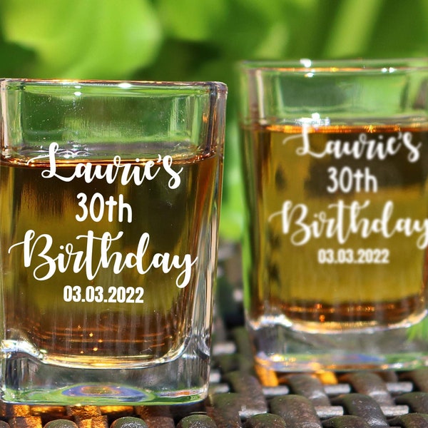 Birthday Shot Glasses, Birthday Gift, Birthday Party Favor, Birthday Shot Glasses, Wedding Favors, Personalized Shot Glasses, Birthday Ideas