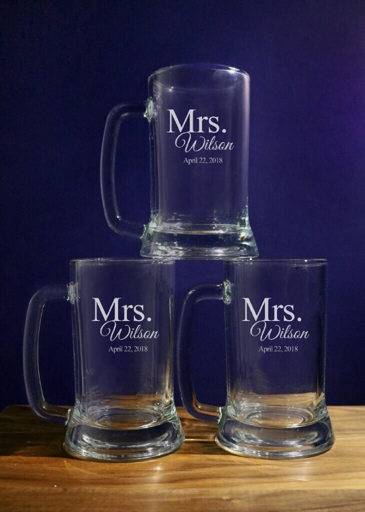 Personalized Wedding Beer Mug Custom Beer Mug Couple Beer Etsy