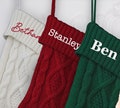 Personalized Christmas Stockings, Embroidered Stocking, Knitted Christmas Stockings, Christmas Gift, Custom Christmas Stockings