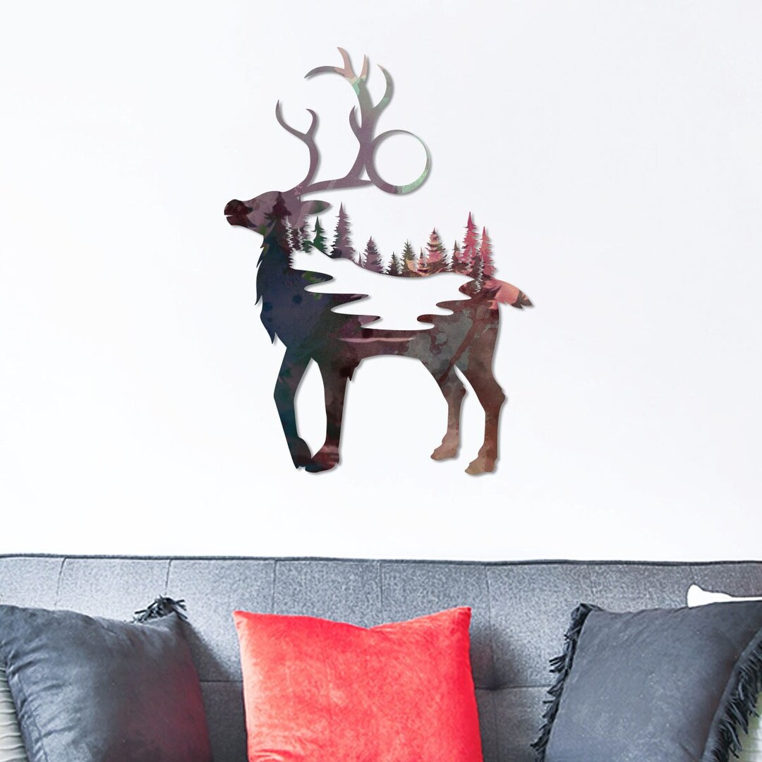 Metal Deer Wall Art, Deer Wall Decor, Deer Metal Sign, Deer Wall