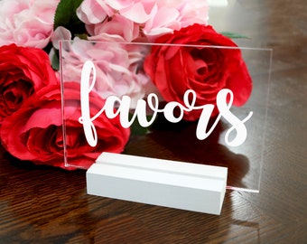 Favors Sign, Wedding Decor, Wedding Sign, Acrylic Wedding Signs, Party Sign, Favors Wedding Sign, Favors Party Sign, Wedding Favor Sign