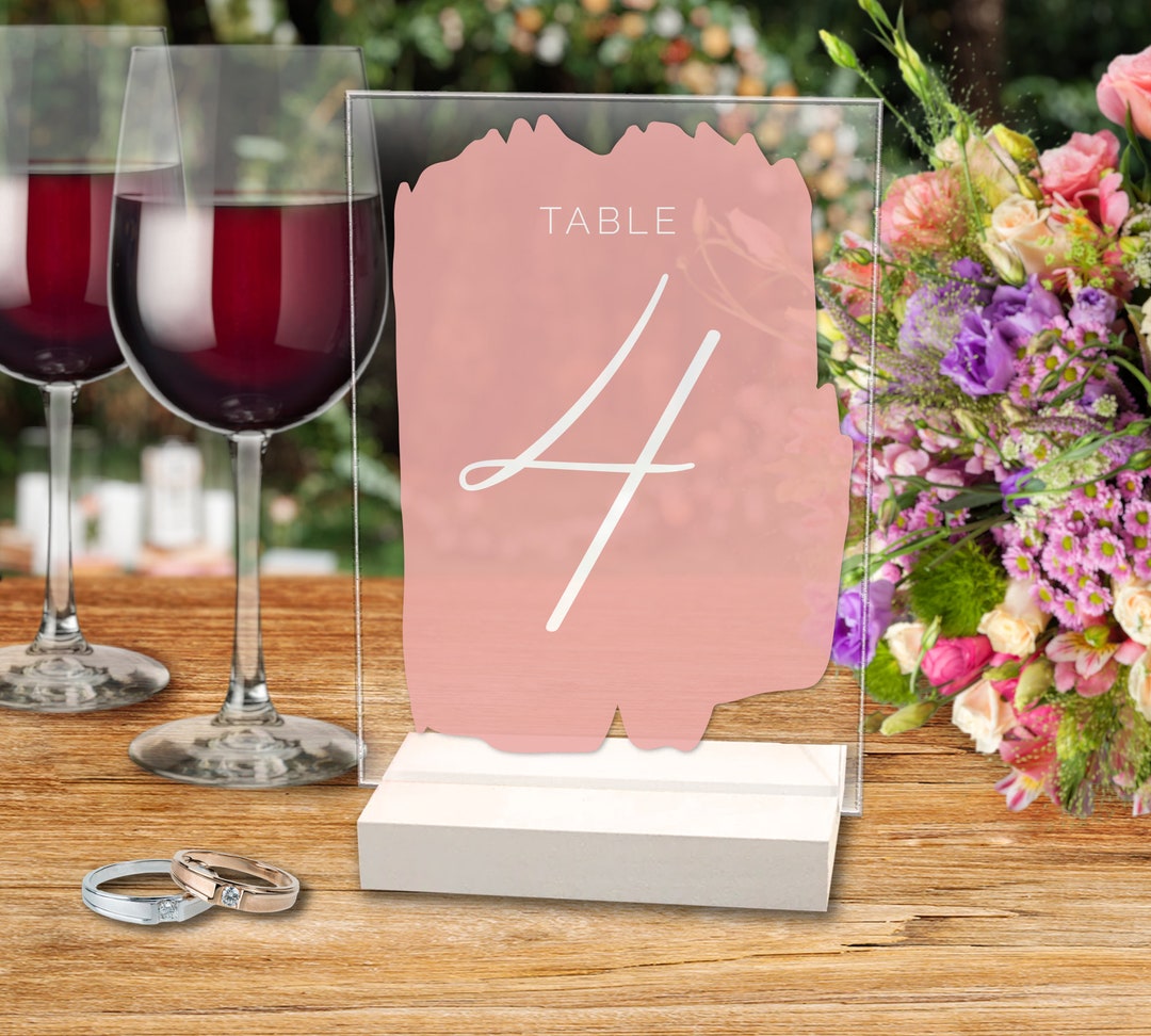 Table Numbers, Clear Acrylic Table Numbers, Wedding Decor, Table
