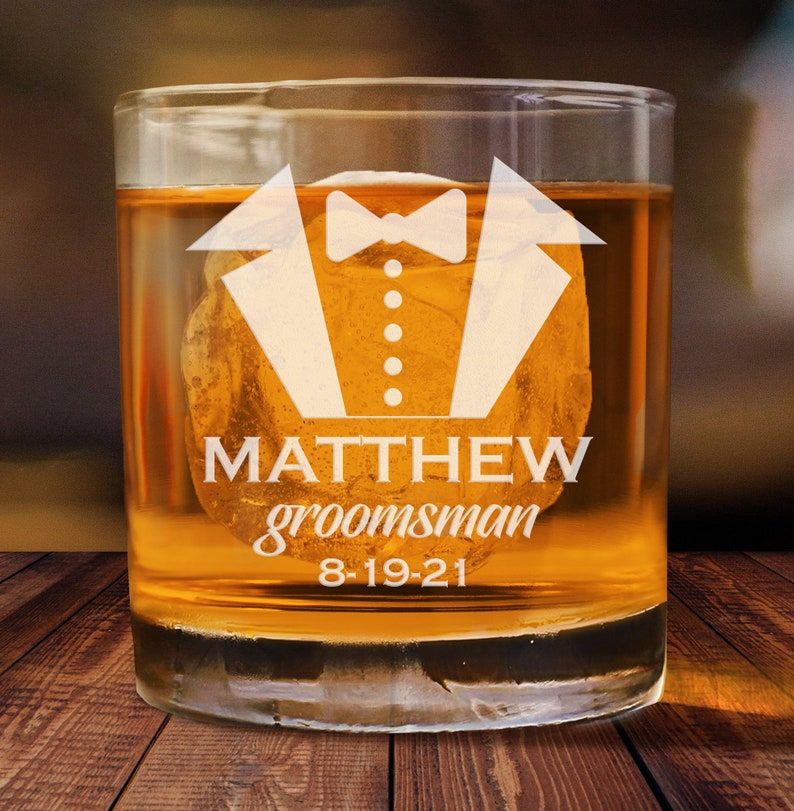 Groomsmen Gift Personalized Whiskey Glasses Groomsmen Gifts Etsy
