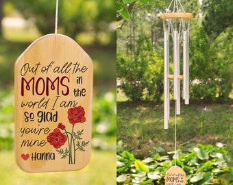 Mothers Day Wind Chime, Mothers Day Gift, Personalized Mothers Day Gift, Mom Gift, Gift For Mom,  Personalized Gifts For Mom