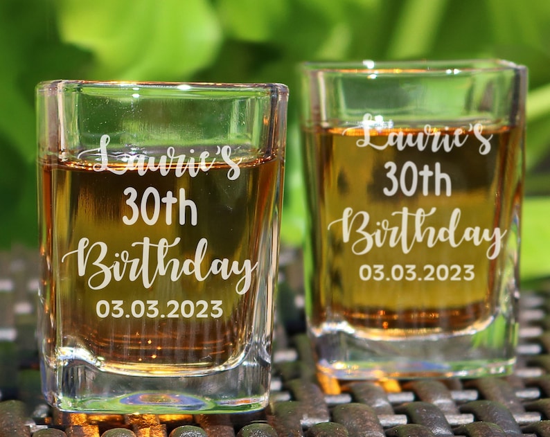 Birthday Shot Glasses, Birthday Gift, Birthday Party Favor, Birthday Shot Glasses, Birthday Favors, Personalized Shot Glasses image 1