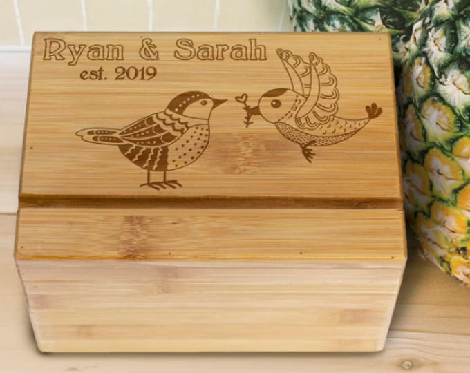 Personalized Recipe Box, Family Wood Recipe Box, Custom Wooden Recipe Box, Engraved Recipe Box, Cooking Gift